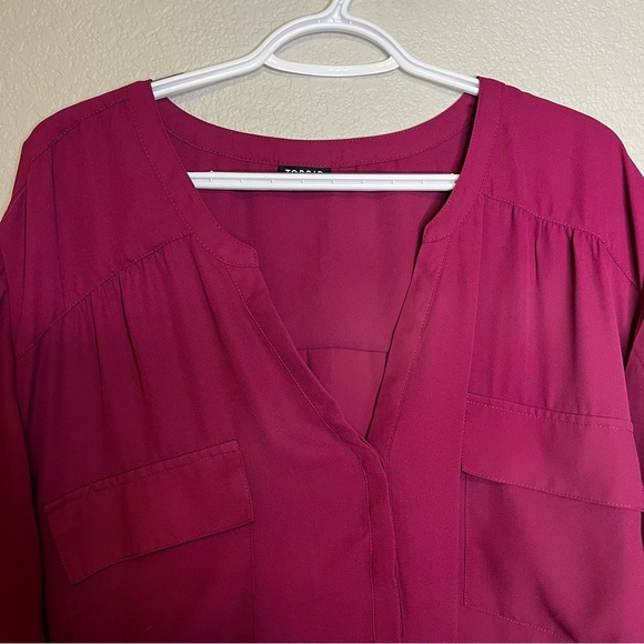 Torrid Harper Berry Color Women's Flutter Sleeve Blouse Size 6 (6X) - Picture 13 of 15